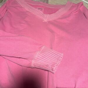 Aerie V-Neck Sweater in Bright Pink